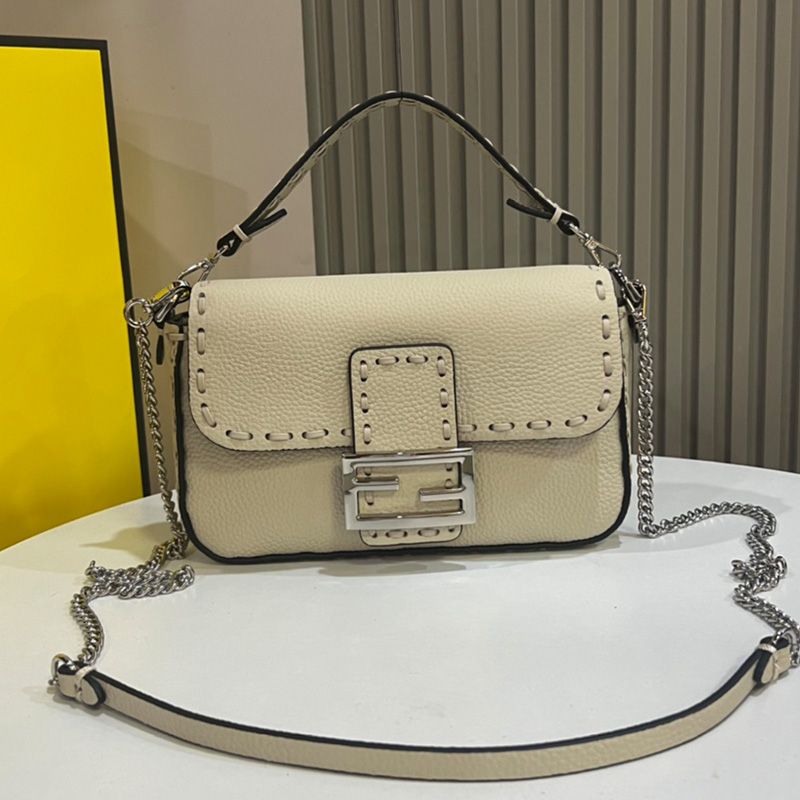 Affordable Fendi Mini Baguette Selleria Bag In Cuoio Romano Leather Beige