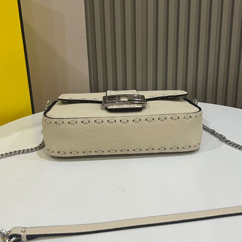 HOT Fendi Mini Baguette Selleria Bag In Cuoio Romano Leather Beige