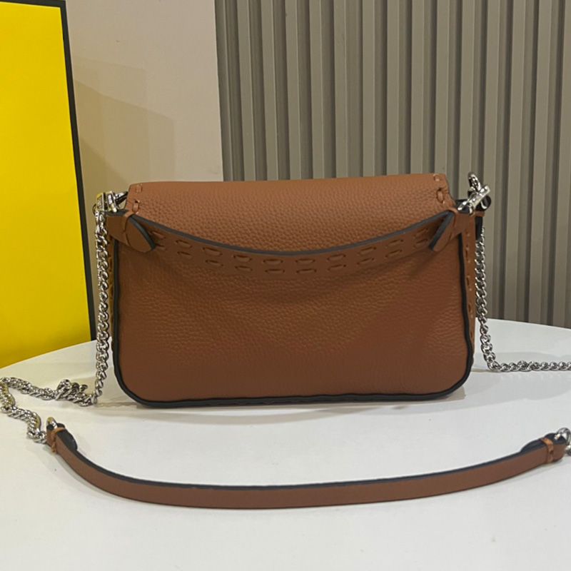 HOT Fendi Mini Baguette Selleria Bag In Cuoio Romano Leather Brown