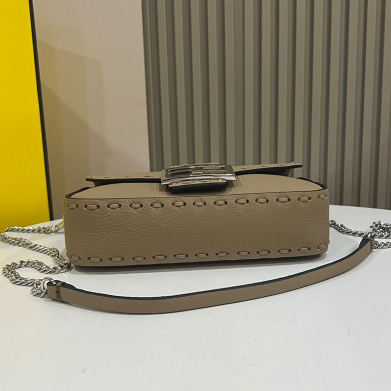 Affordable Fendi Mini Baguette Selleria Bag In Cuoio Romano Leather Khaki