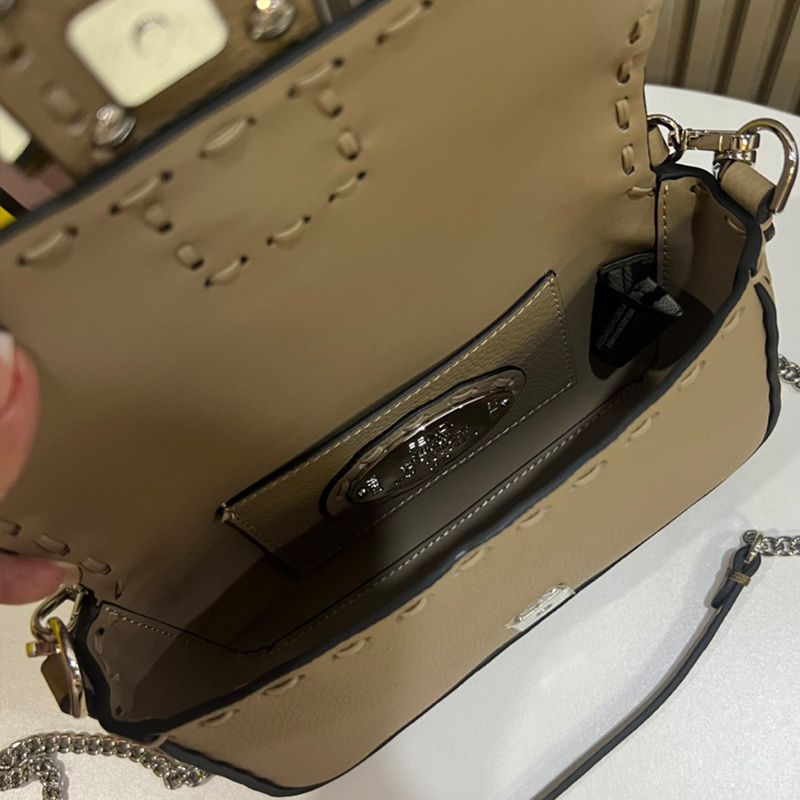 Affordable Fendi Mini Baguette Selleria Bag In Cuoio Romano Leather Khaki