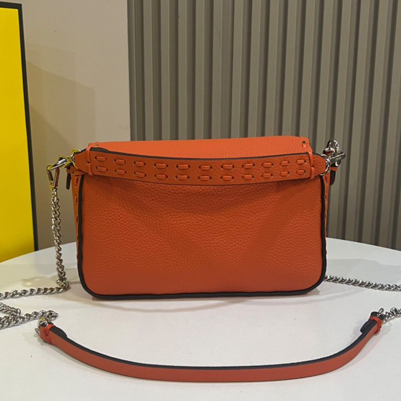 Affordable Fendi Mini Baguette Selleria Bag In Cuoio Romano Leather Orange