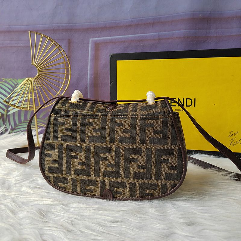 Affordable Fendi Mini C'mon Bag In FF Motif Fabric Brown