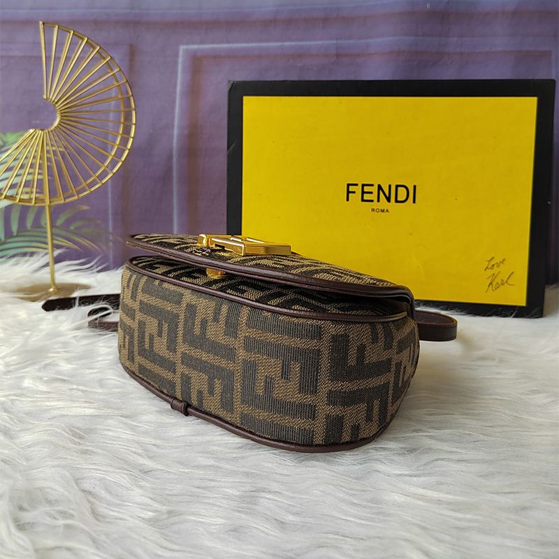 Affordable Fendi Mini C'mon Bag In FF Motif Fabric Brown