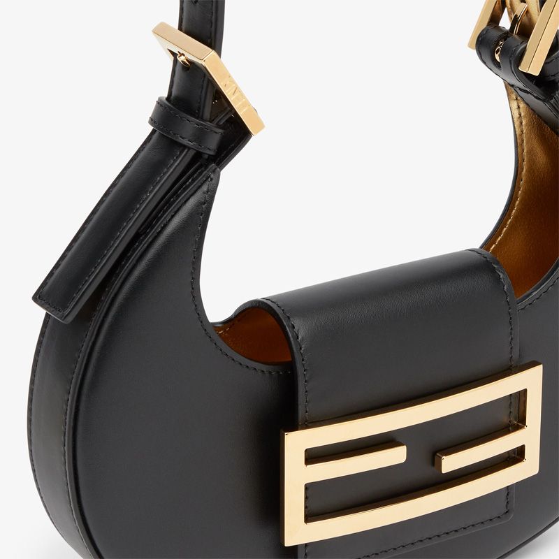 Affordable Fendi Mini Cookie Hobo Bag In Calf Leather Black