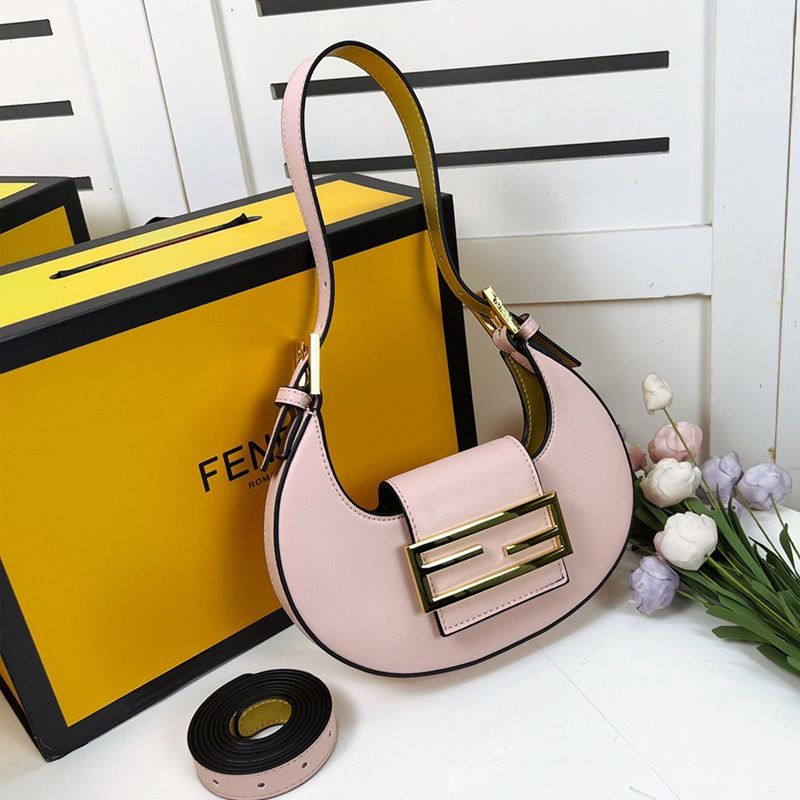 Affordable Fendi Mini Cookie Hobo Bag In Calf Leather Pink