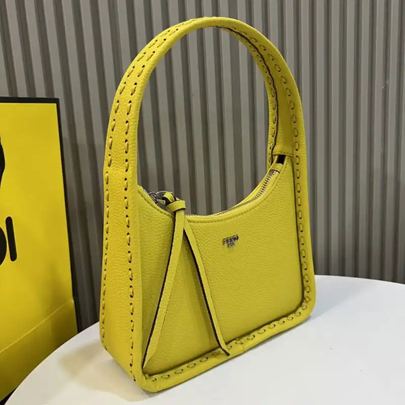 Fendi Mini Fendessence Bag In Cuoio Romano Leather Yellow