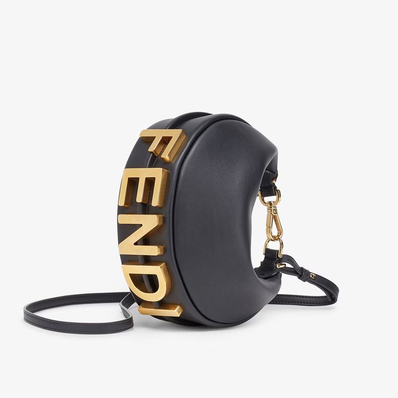 Affordable Fendi Mini Fendigraphy Hobo Bag In Calf Leather Black