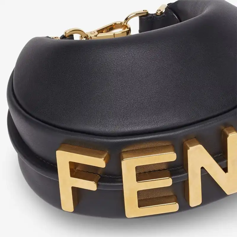 Affordable Fendi Mini Fendigraphy Hobo Bag In Calf Leather Black