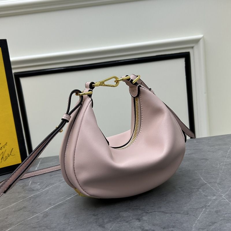 Affordable Fendi Mini Fendigraphy Hobo Bag In Calf Leather Cherry