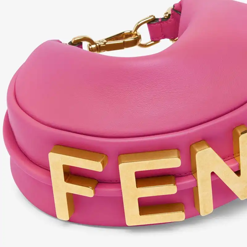 Cheap Fendi Mini Fendigraphy Hobo Bag In Calf Leather Rose