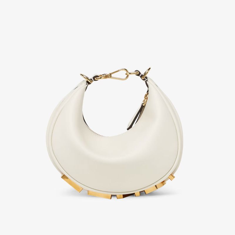 Affordable Fendi Mini Fendigraphy Hobo Bag In Calf Leather White