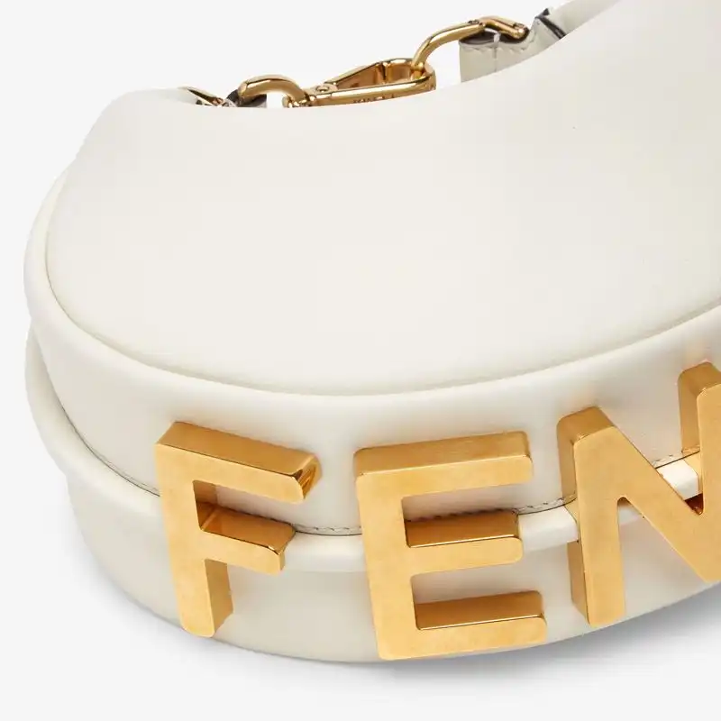 Affordable Fendi Mini Fendigraphy Hobo Bag In Calf Leather White