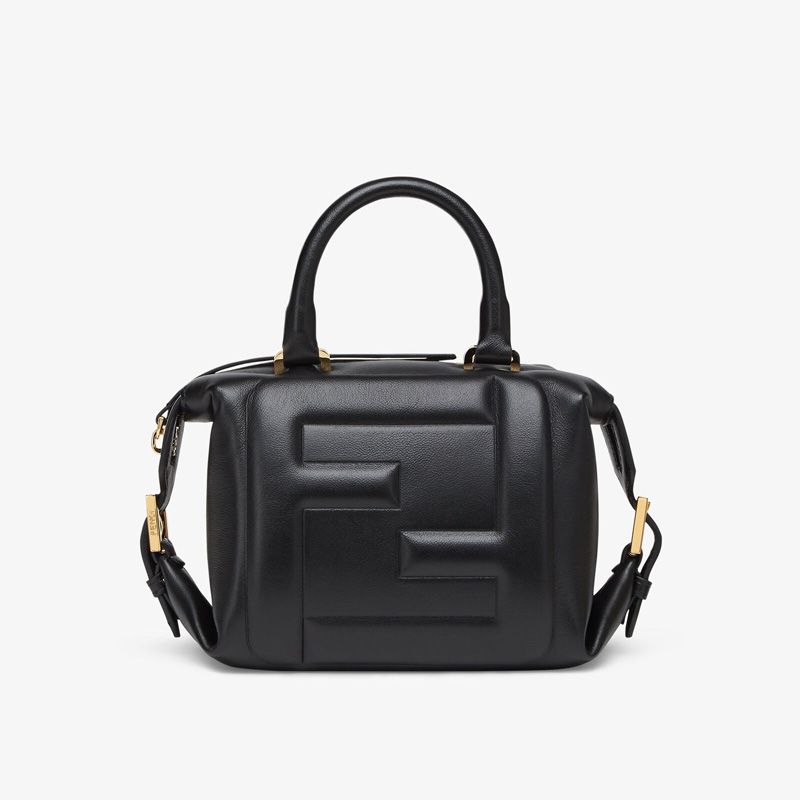 Affordable Fendi Mini FF Cube Bag In Nappa Leather Black