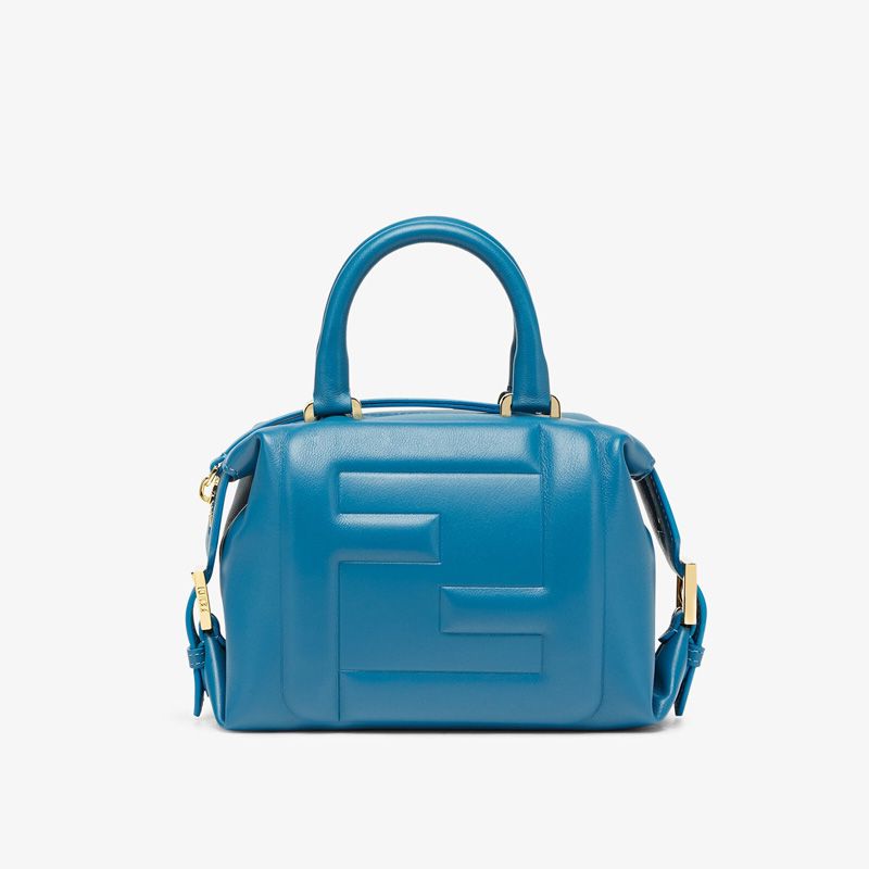 Affordable Fendi Mini FF Cube Bag In Nappa Leather Blue