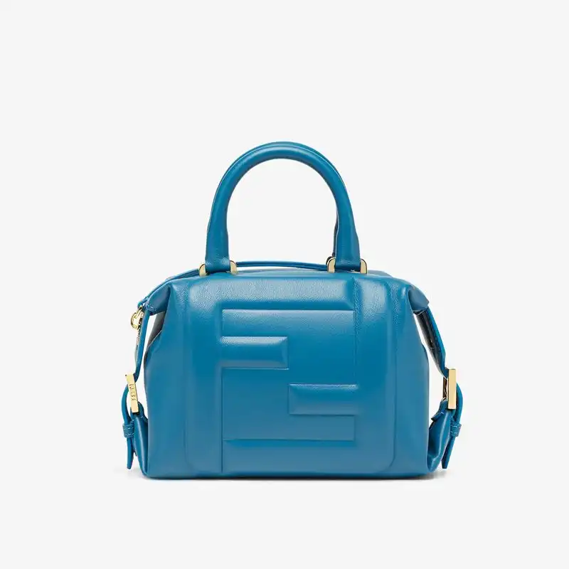 Fendi Mini FF Cube Bag In Nappa Leather Blue