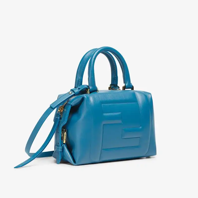 Cheap Affordable Fendi Mini FF Cube Bag In Nappa Leather Blue