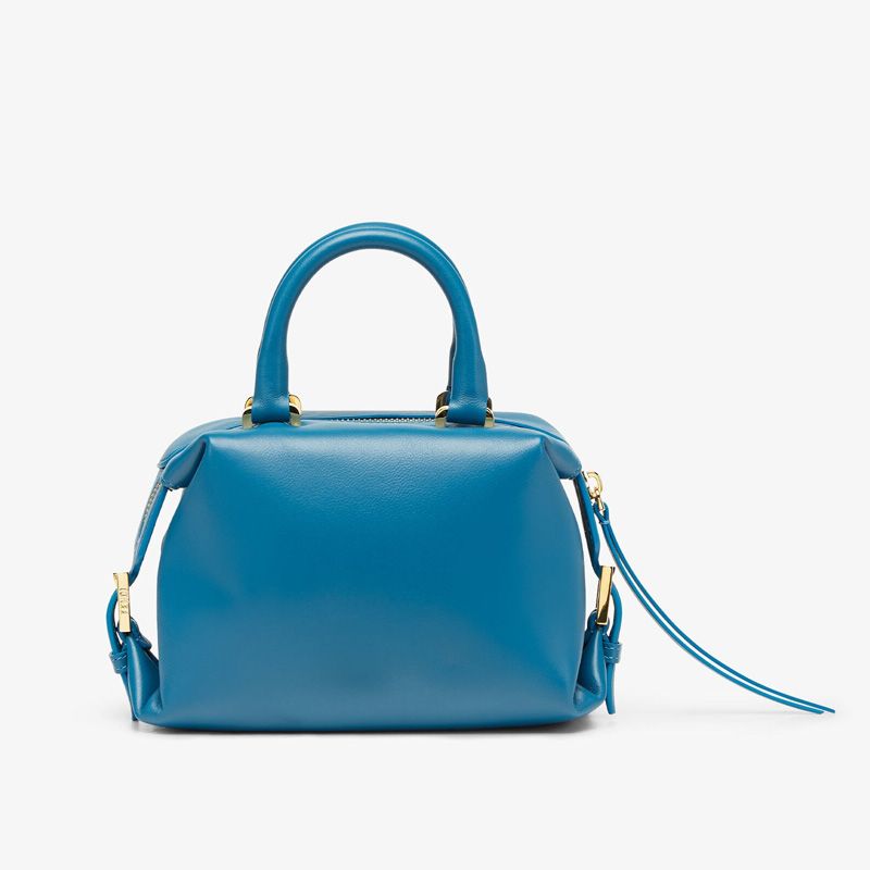 Affordable Fendi Mini FF Cube Bag In Nappa Leather Blue