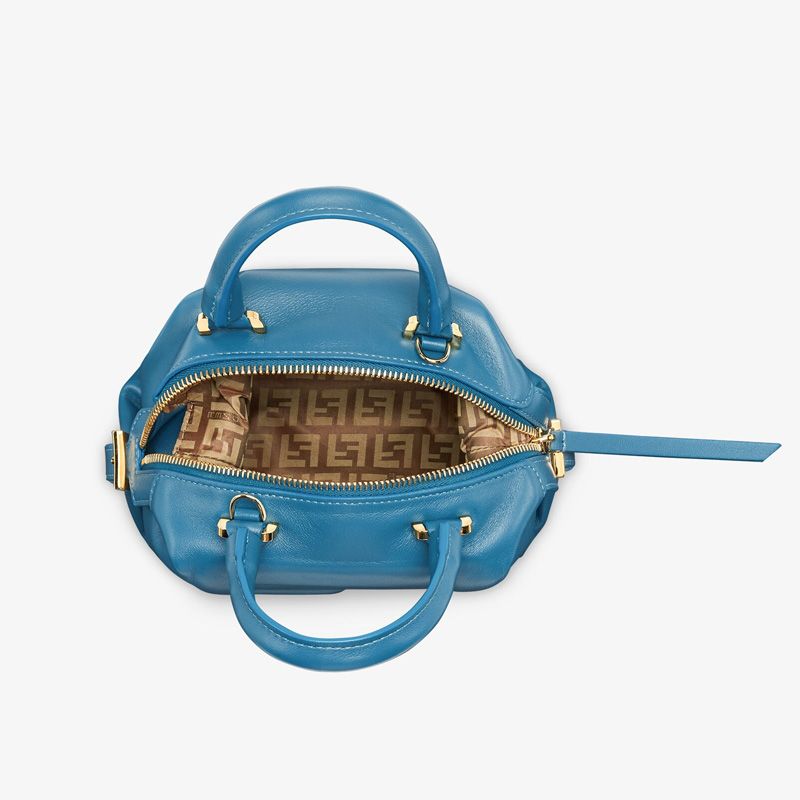 Affordable Fendi Mini FF Cube Bag In Nappa Leather Blue