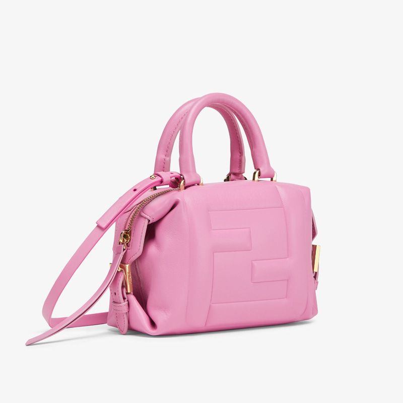 Affordable Fendi Mini FF Cube Bag In Nappa Leather Pink