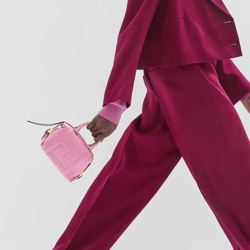 Cheap Affordable Fendi Mini FF Cube Bag In Nappa Leather Pink