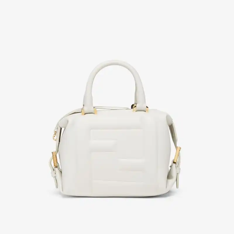 Affordable Fendi Mini FF Cube Bag In Nappa Leather White