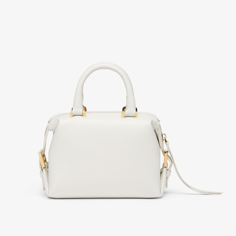 Affordable Fendi Mini FF Cube Bag In Nappa Leather White