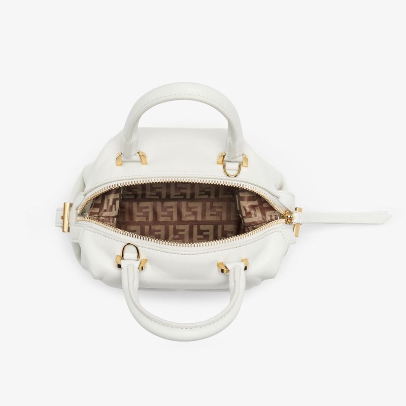 Affordable Fendi Mini FF Cube Bag In Nappa Leather White