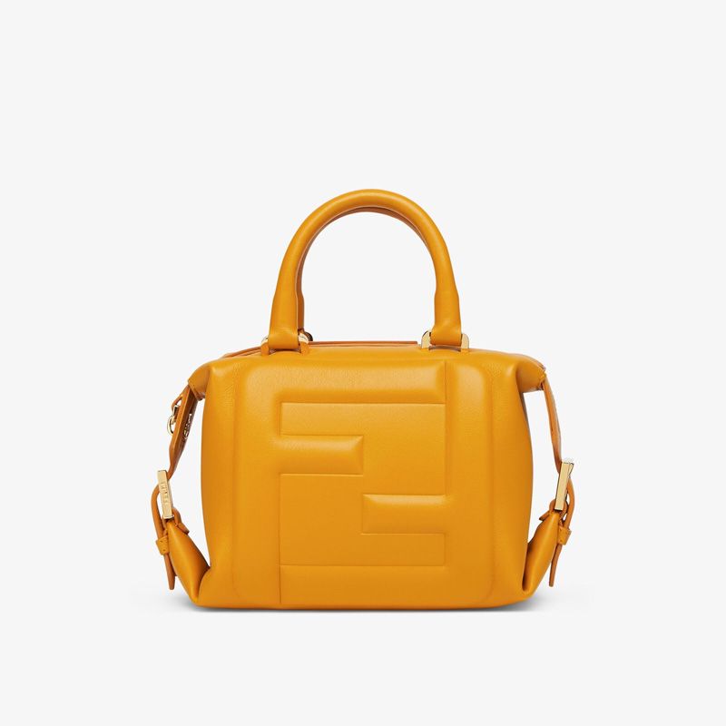 Affordable Fendi Mini FF Cube Bag In Nappa Leather Yellow