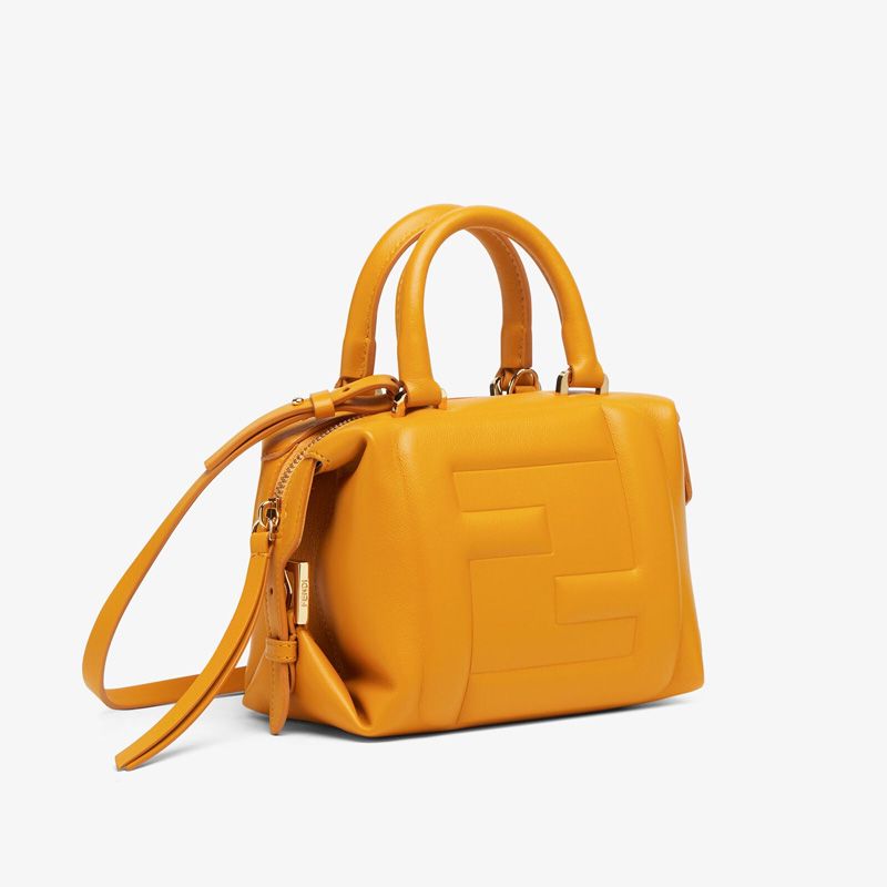 Affordable Fendi Mini FF Cube Bag In Nappa Leather Yellow