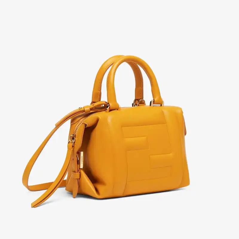 Cheap Fendi Mini FF Cube Bag In Nappa Leather Yellow