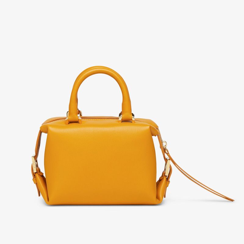 Affordable Fendi Mini FF Cube Bag In Nappa Leather Yellow