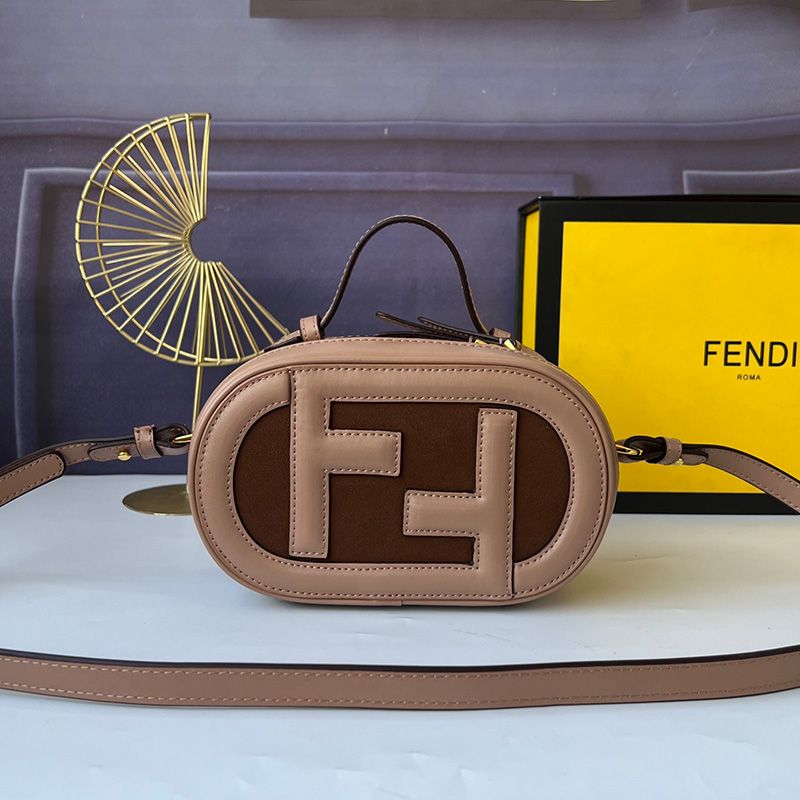 Affordable Fendi Mini O'Lock Camera Case In Calf Leather Grey