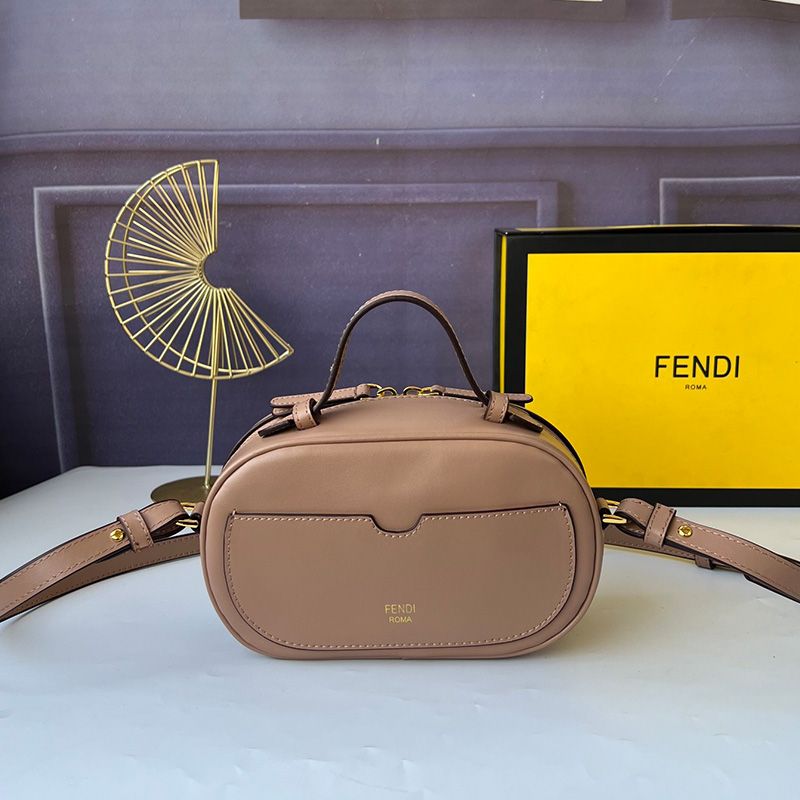 Affordable Fendi Mini O'Lock Camera Case In Calf Leather Grey