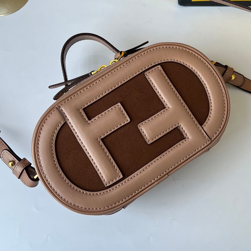 Affordable Fendi Mini O'Lock Camera Case In Calf Leather Grey