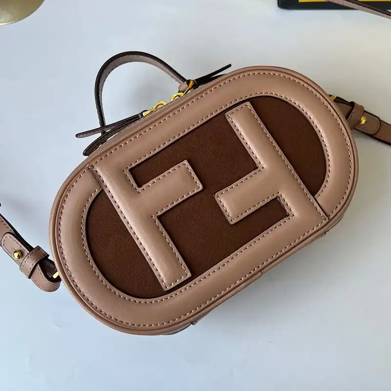 Cheap Affordable Fendi Mini O'Lock Camera Case In Calf Leather Grey