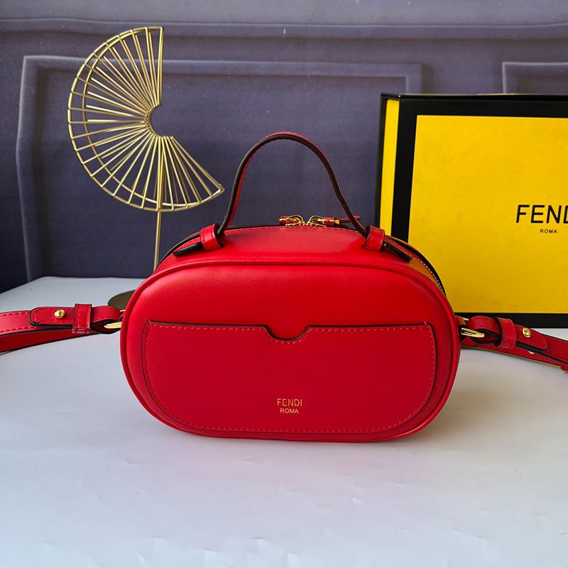 Affordable Fendi Mini O'Lock Camera Case In Calf Leather Red