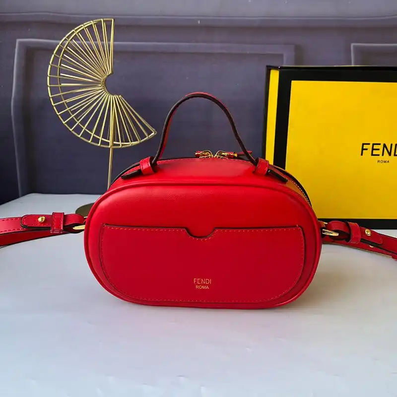 Cheap Affordable Fendi Mini O'Lock Camera Case In Calf Leather Red