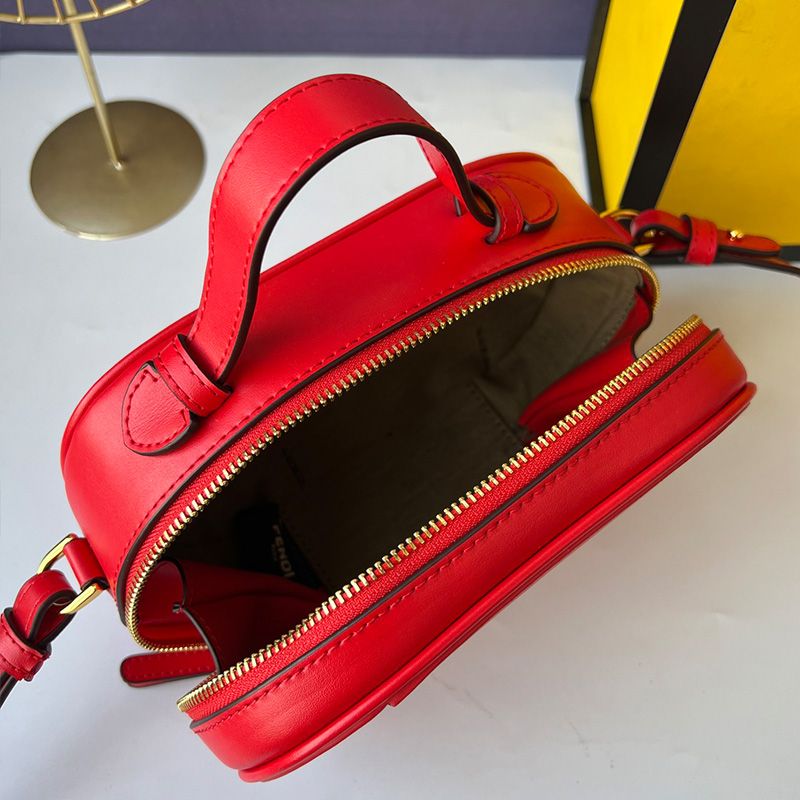 Affordable Fendi Mini O'Lock Camera Case In Calf Leather Red