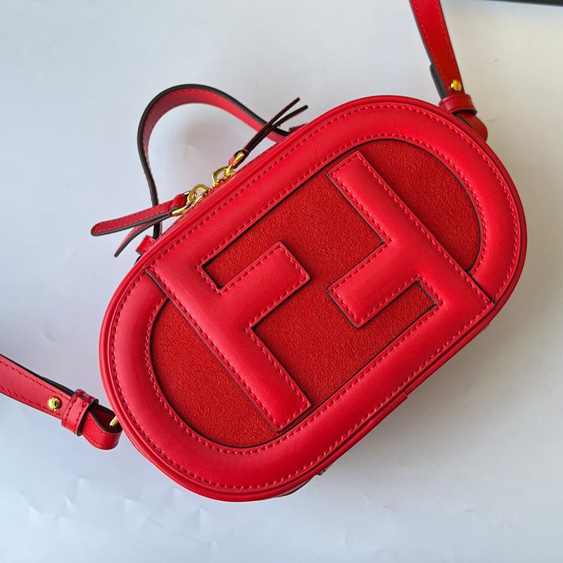 Affordable Fendi Mini O'Lock Camera Case In Calf Leather Red