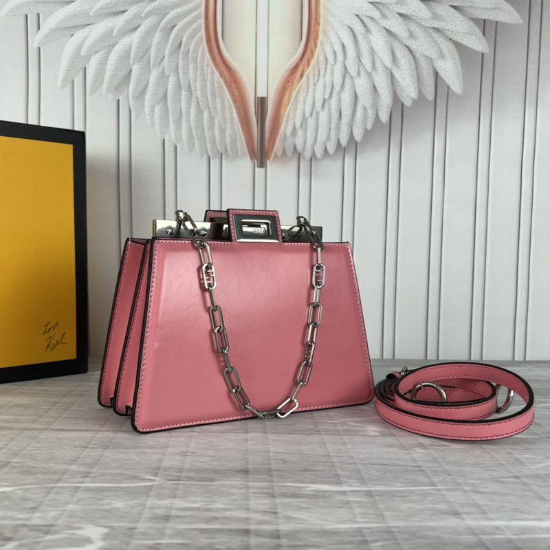 HOT Fendi Mini Peekaboo Cut Bag In Calf Leather White