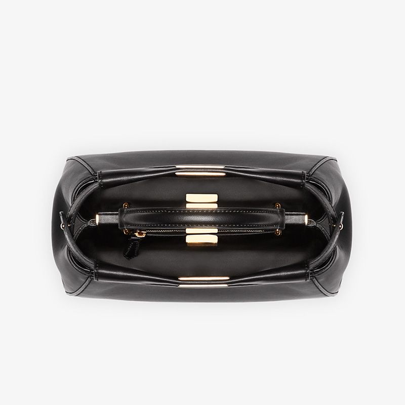 HOT Fendi Mini Peekaboo Iconic Handbag In Nappa Leather Black