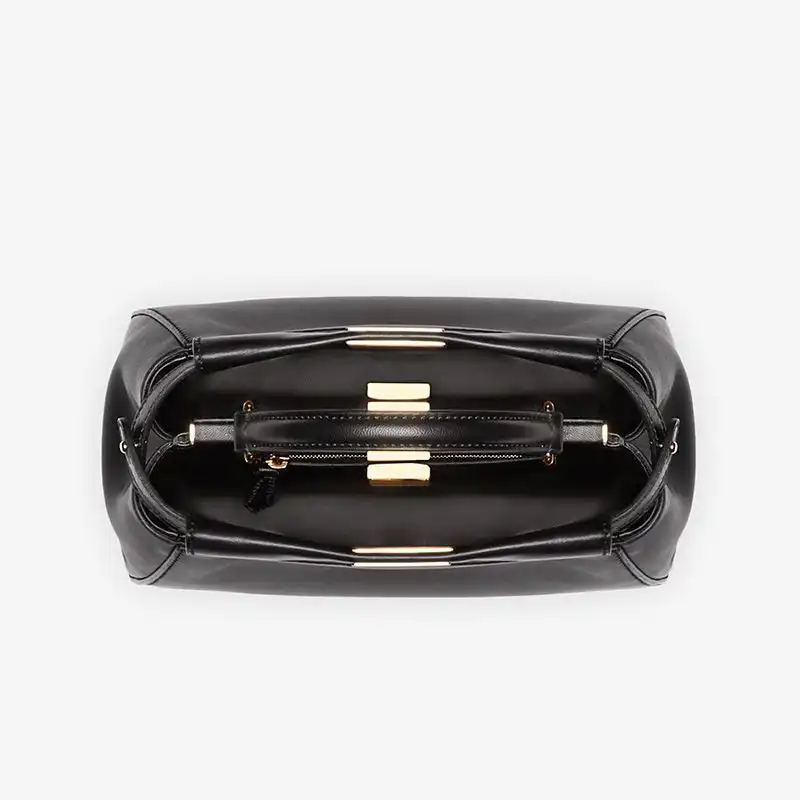 Affordable Fendi Mini Peekaboo Iconic Handbag In Nappa Leather Black