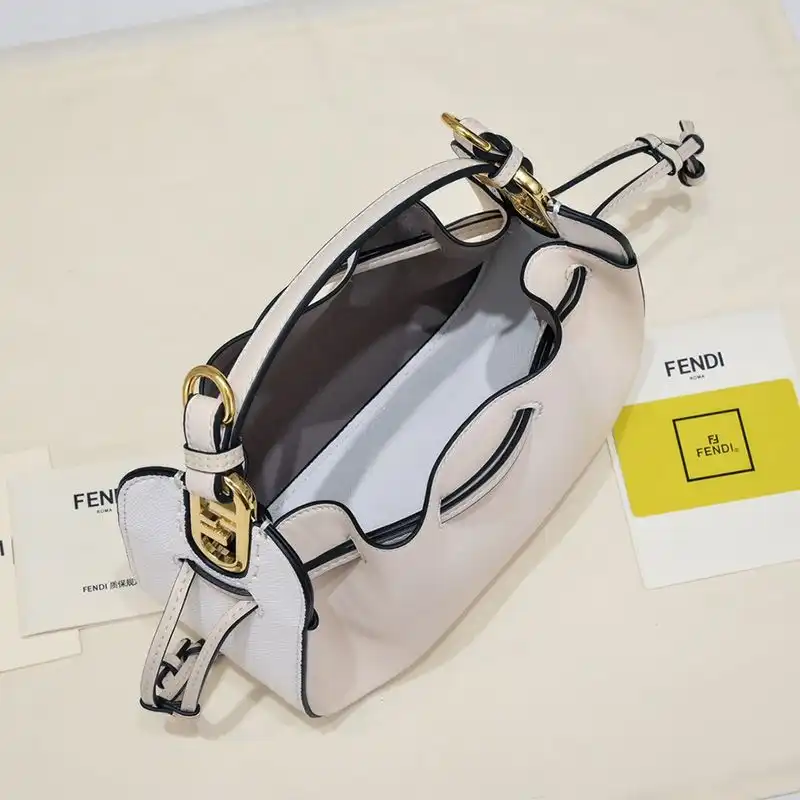 Affordable Fendi Mini Pomodorino Bucket Bag In Calf Leather Beige