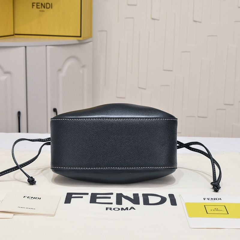 Affordable Fendi Mini Pomodorino Bucket Bag In Calf Leather Black