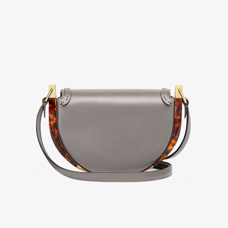 Affordable Fendi Moonlight Bag In ROMA Logo Calf Leather Grey