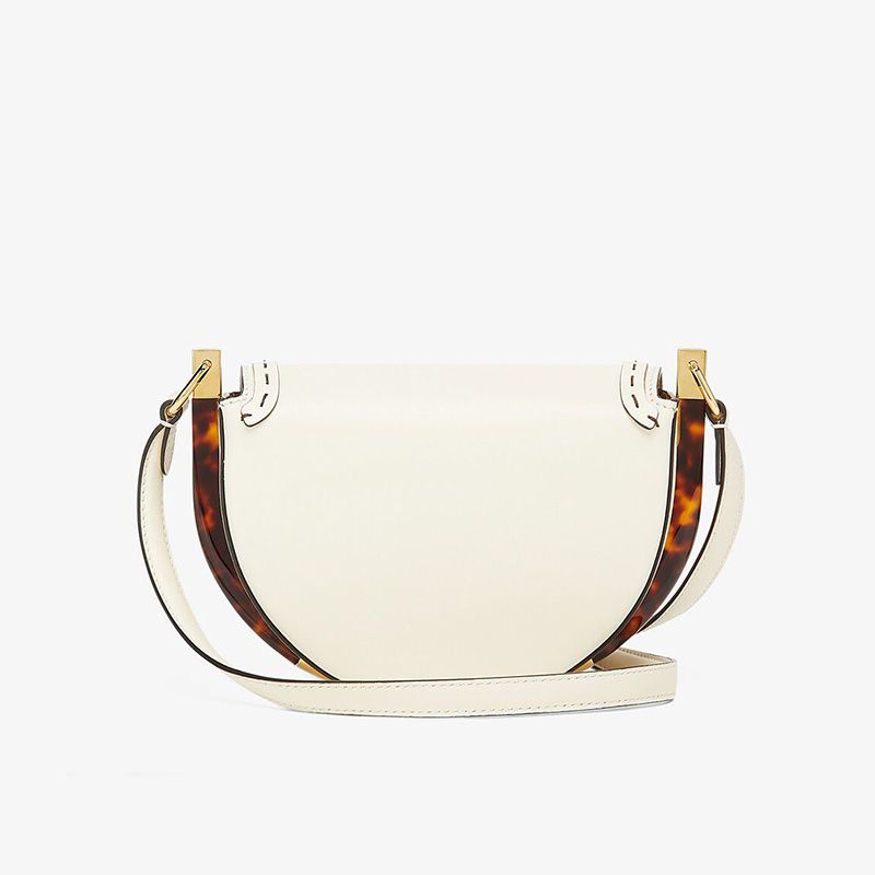 Affordable Fendi Moonlight Bag In ROMA Logo Calf Leather White