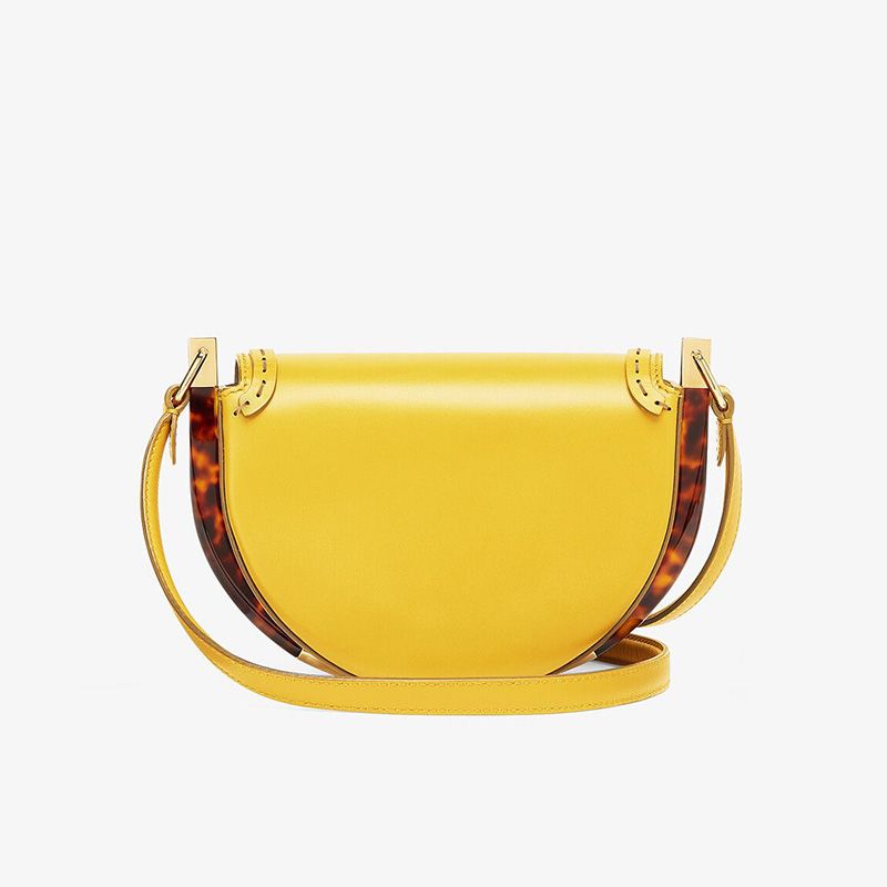 Affordable Fendi Moonlight Bag In ROMA Logo Calf Leather Yellow