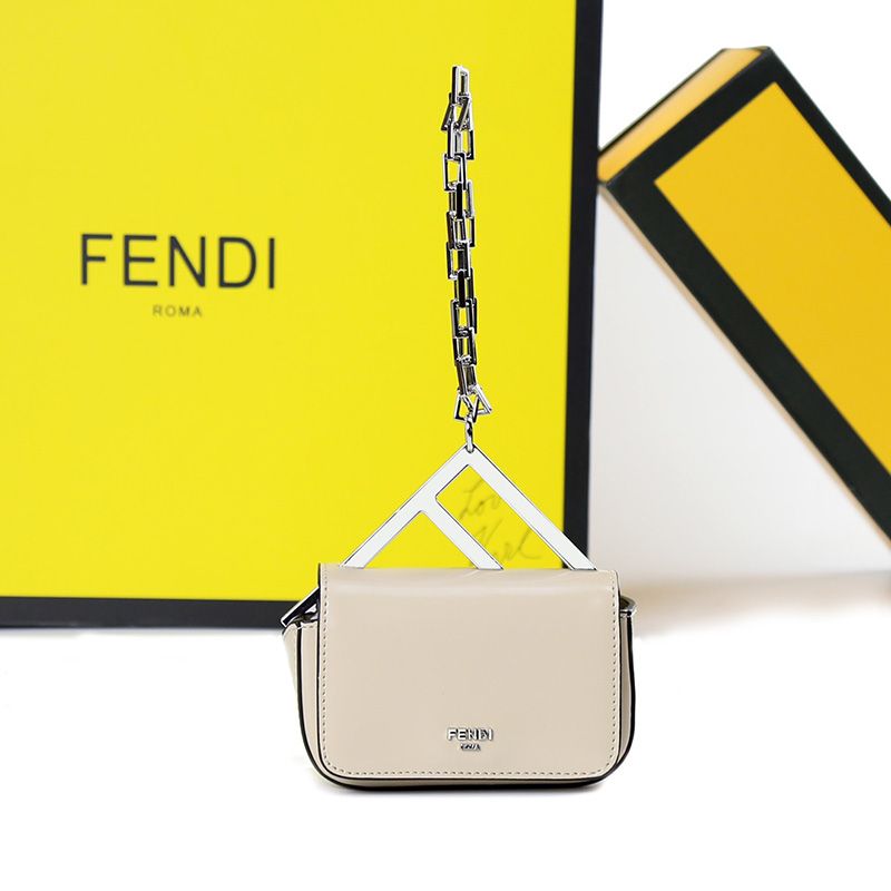 Affordable Fendi Nano F Bag In Calf Leather Beige