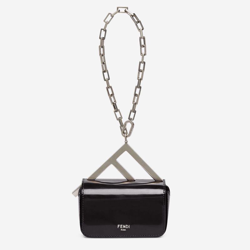 Affordable Fendi Nano F Bag In Calf Leather Black